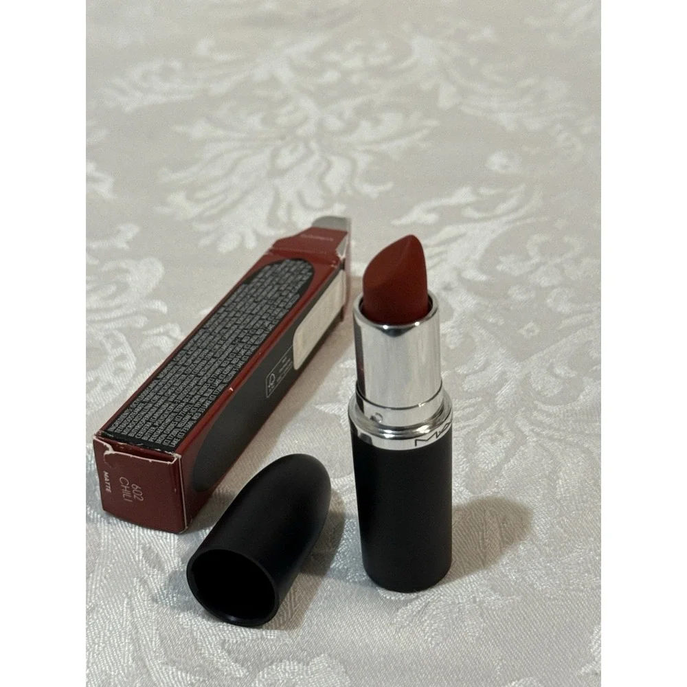 Mac Matte Rouge A Levres Lipstick CHILI #602 Full Size 0.12Oz. 3.5g New Box BA4